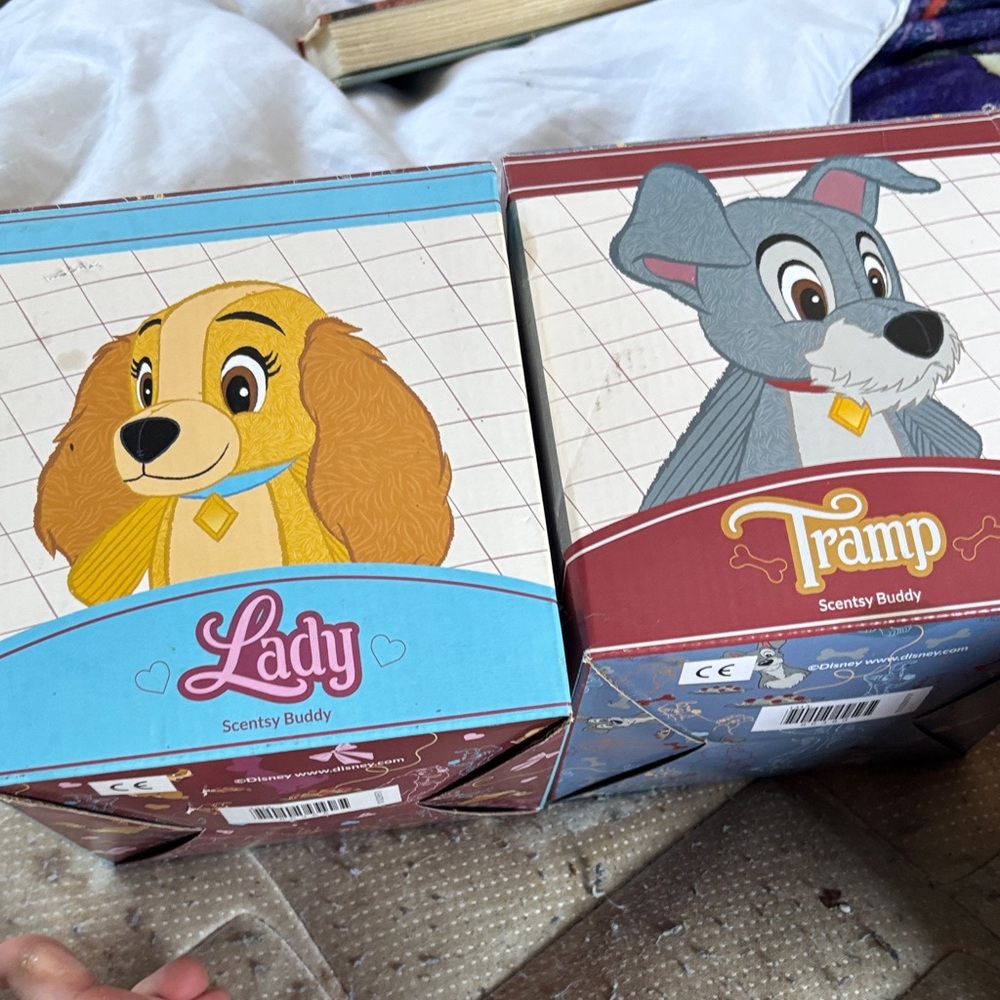 Scentsy Buddy Lady and Tramp Dog Toy Set - Blue and Gray